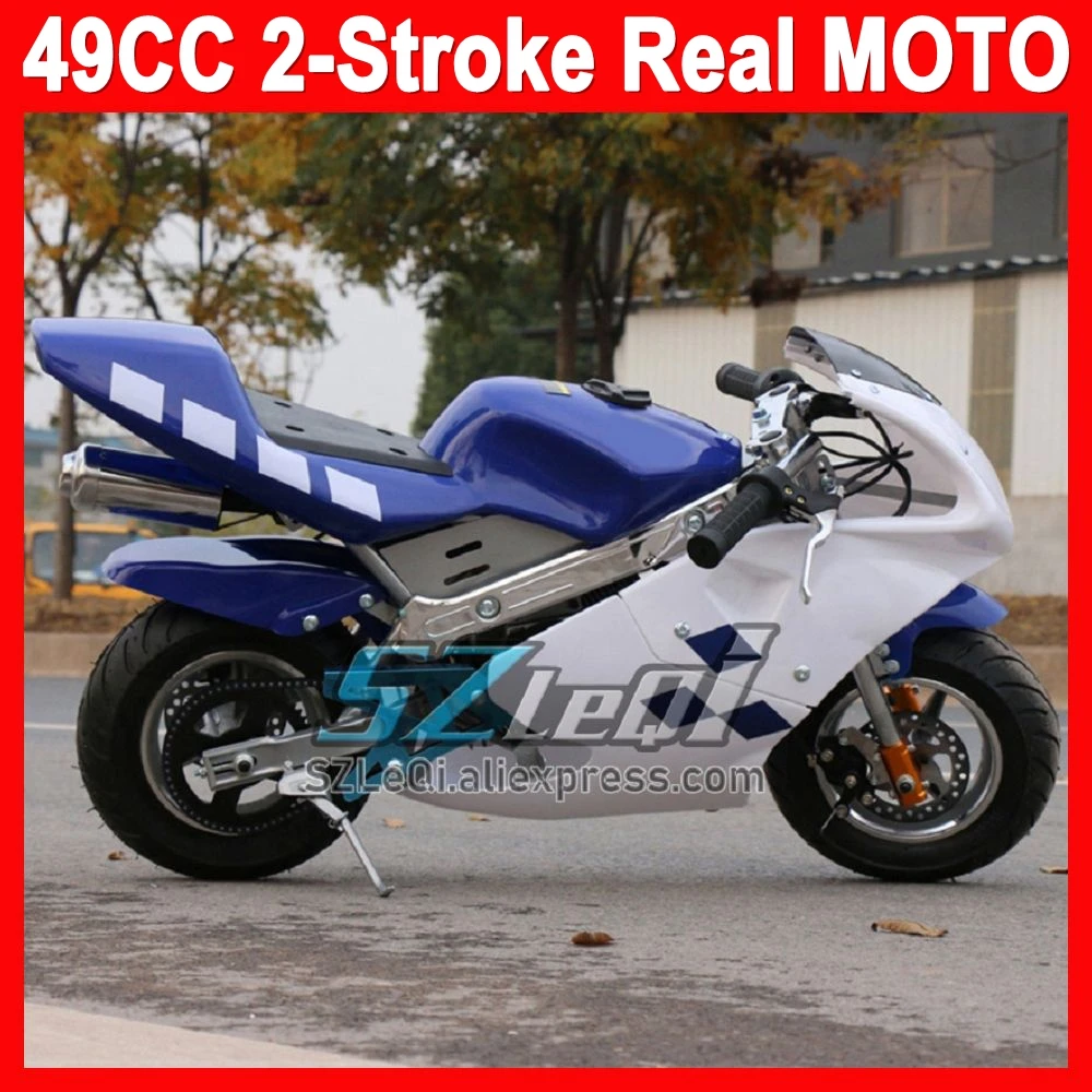 49CC 2Stroke Mini Motorcycle Small Buggy Gasoline Pocket Bike OFF Road Superbike Vehicle Mountain Kids Moto Bike Birthday Gifts