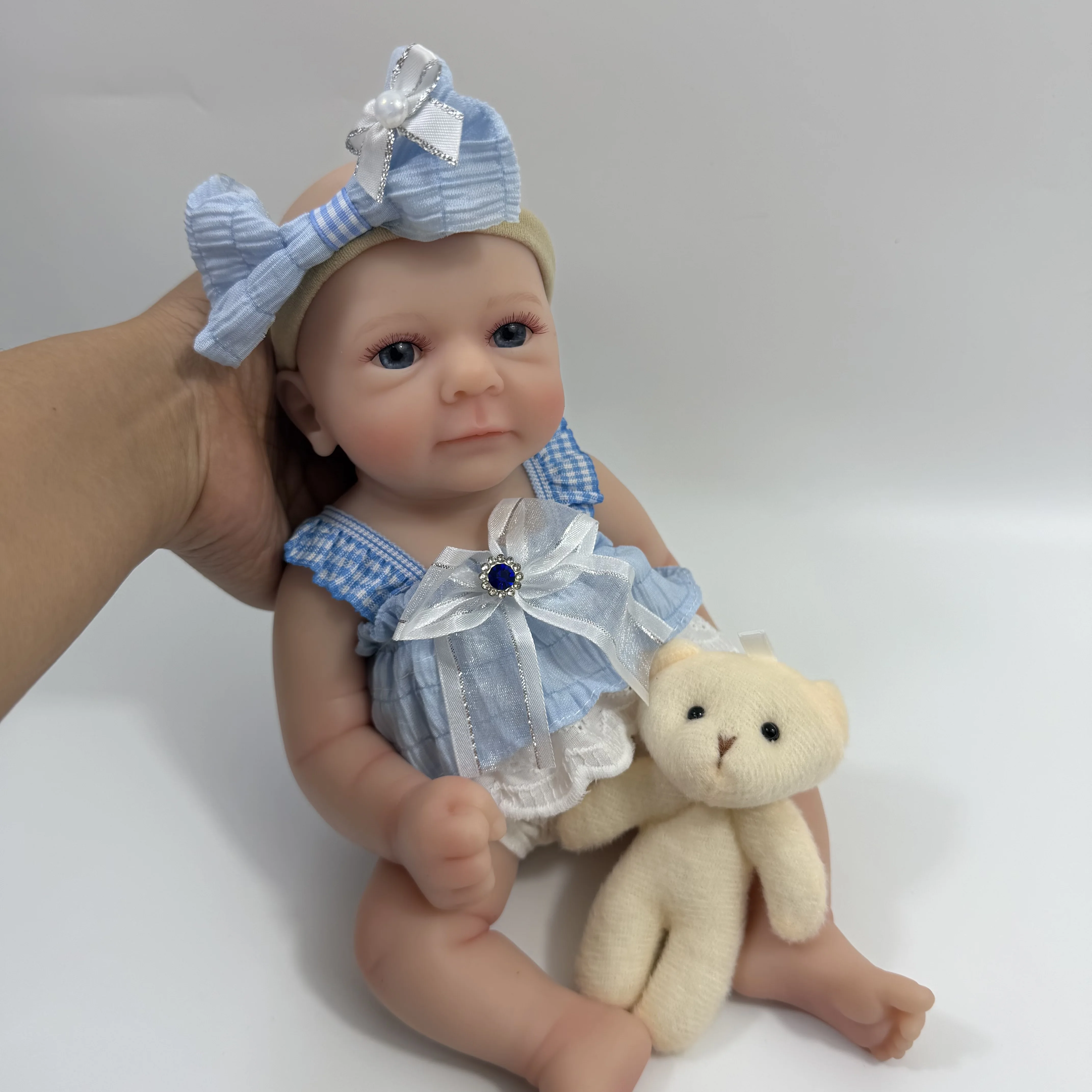 

33 CM Full Silicon Reborn Baby Doll Felicia Boy Body Lifelike Soft Solid Silicone Washable Doll Christmas Gift Toy