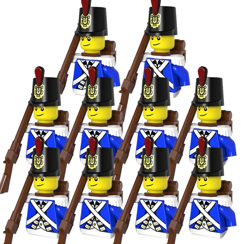 Kids Toys 10Pcs/Lots Napoleonic Wars British Infantry French Grenadiers Dutch Cavalry Military Soldiers Mini Arms Blocks Suits