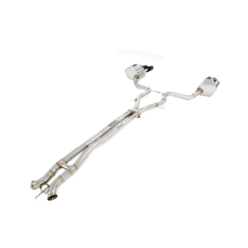 High Performance 304 Stainless Steel Mid Tail Dual Side Quad Exhaust Pipe with Electronic Valve  PX