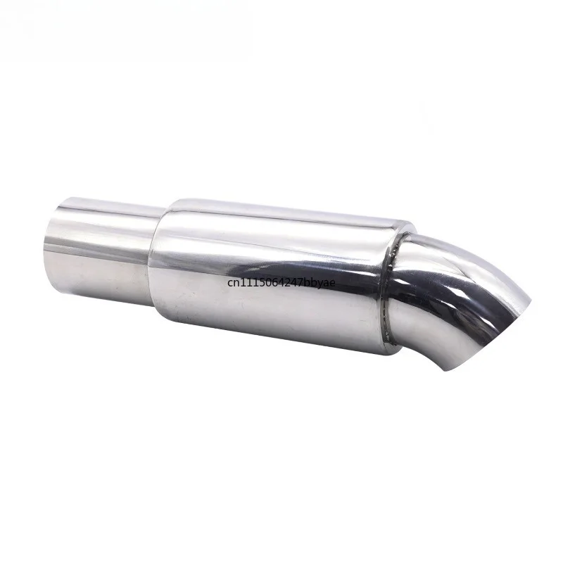Automobile exhaust pipe 51mm stainless steel modified tail drum flat drum sound drum straight row universal including tail