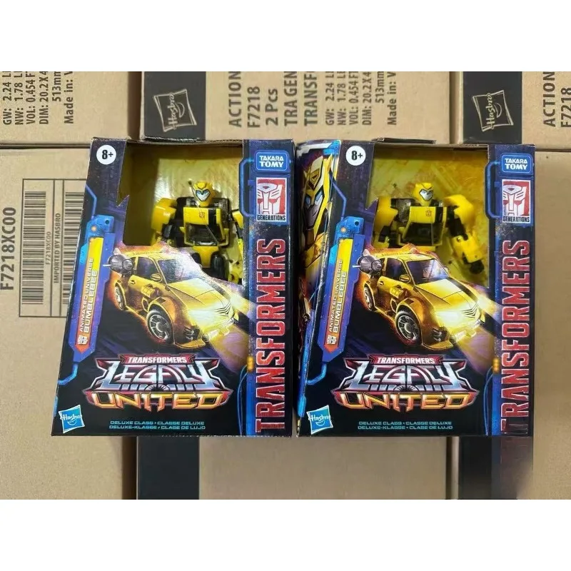 En Stock, Juguetes Clásicos de Hasbro Transformers Legacy United, Figura de Acción de Bumblebee Clase Deluxe, Robot de Juguete Coleccionable, Regalo, Pasatiempos