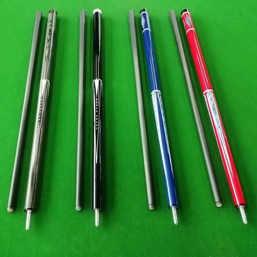 Black Technology Carbon Fiber Billiard Pool Cue Shaft Tip OD 12.4 MM Technology Wood 1/2 Center Jointed Split Play Cue