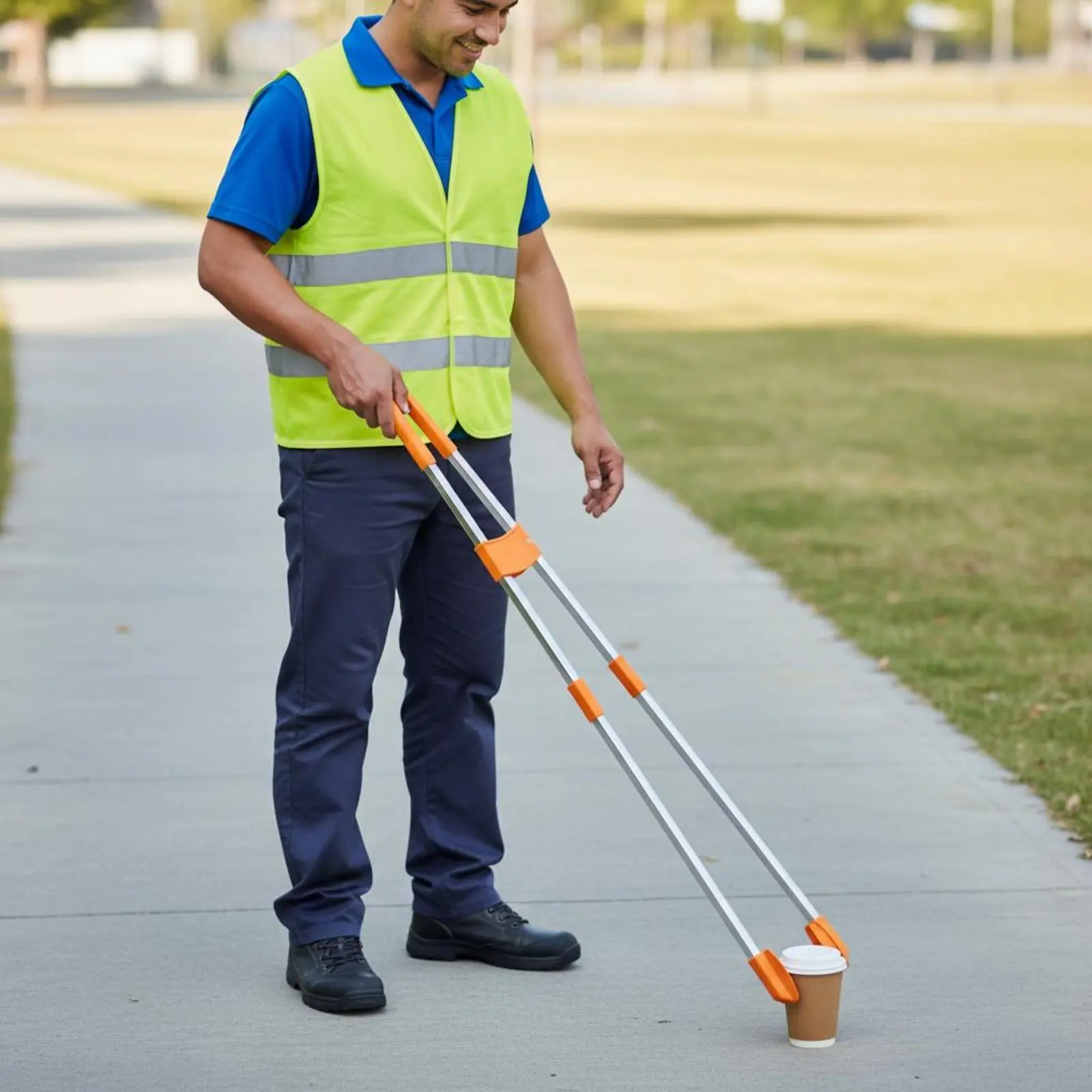 2 Pieces Long Reach Litter Picker Rust Resistant Trash Picker Gripper Reacher Grabber Long-Lasting Pickup Gripper Easy to Use