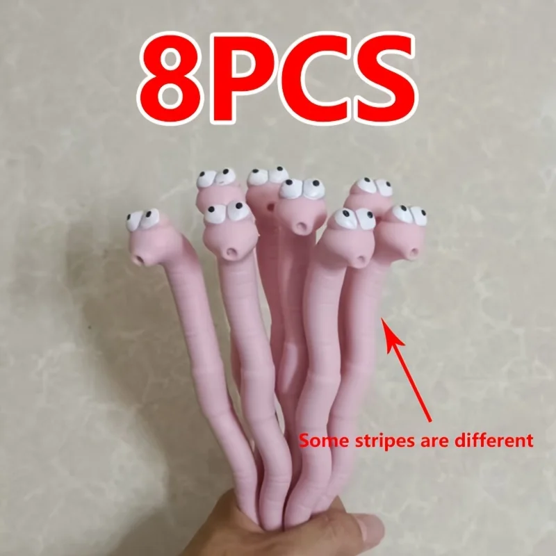 8pcs Funny Thirsty Worm Plant Decorations - Cute Garden And Patio Additions, for Indoor/Outdoor Plants,  Garden Decorations