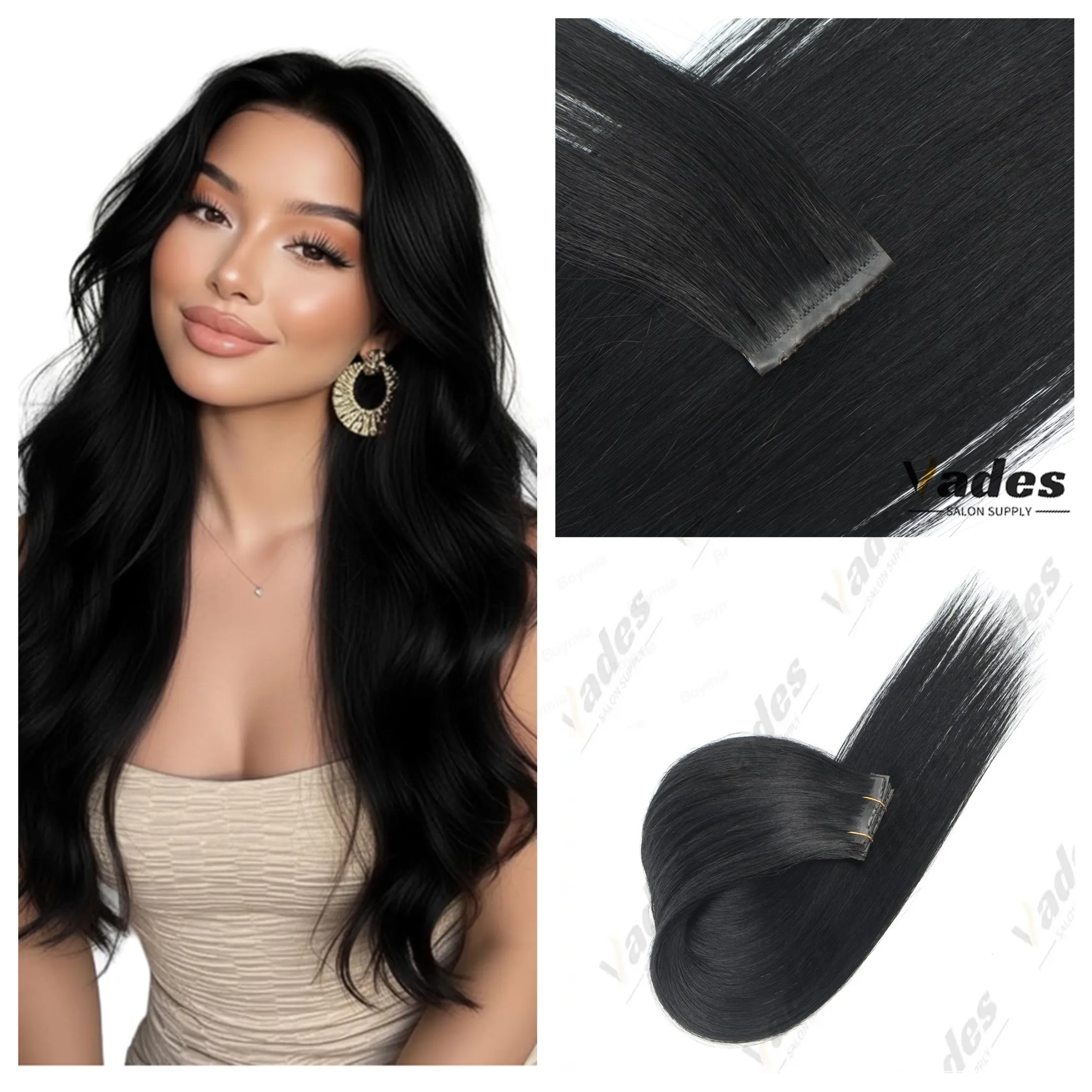 

10 шт., черные двойные вкладки, инъекционные волосы из искусственной кожи, человеческие волосы с отверстиями, микробусины, машина для наращивания волос, невидимый уток Remy