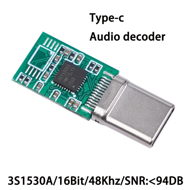 

TYPE-C 16bit Digital Audio Headset Adapter Lossless Sound Quality DAC Decoding Sound Card Headset Amplifier DIY