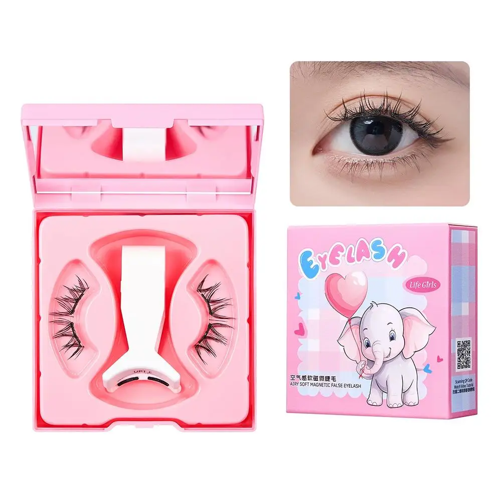 رموش صناعية مغناطيسية ناعمة مع علبة الكل في واحد، زوج واحد من رموش العين الكثيفة، رموش سهلة الاستخدام للمظهر الطبيعي