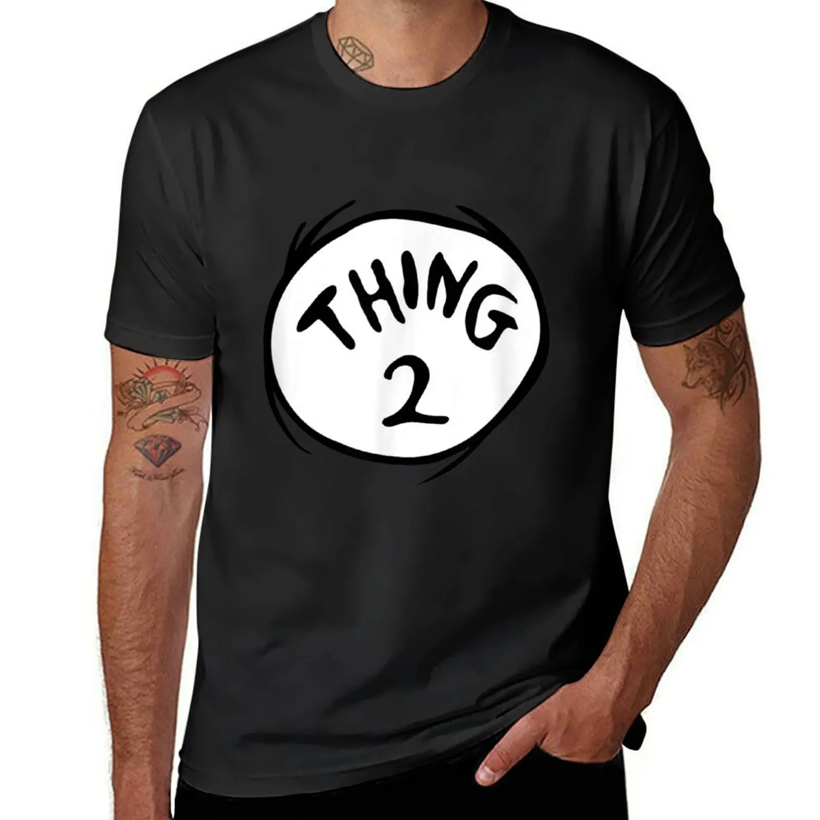 

Thing 1 Thing 2 T-Shirt for a boy Short sleeve tee plus sizes sweat oversized t shirt men