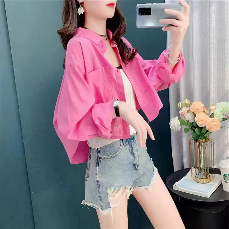 

Women's Breathable Short Sleeve Sun Protection Shirt Loose Fit Lightweight Summer Outerwear Open Cardigan Coat Polyester Fiber