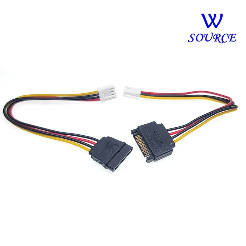 Adaptador Convertidor ITX FDD Floppy de 4 Pines Hembra a SATA de 15 Pines Macho/Hembra, Cable de Alimentación para Placa Base de 18AWG