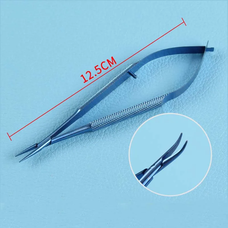 Imagem -02 - Titanium Tlloy Instrumentos Cirúrgicos Oftálmicos Instrumentos Dentários Microcirúrgicos Suportes de Agulha 12.5cm