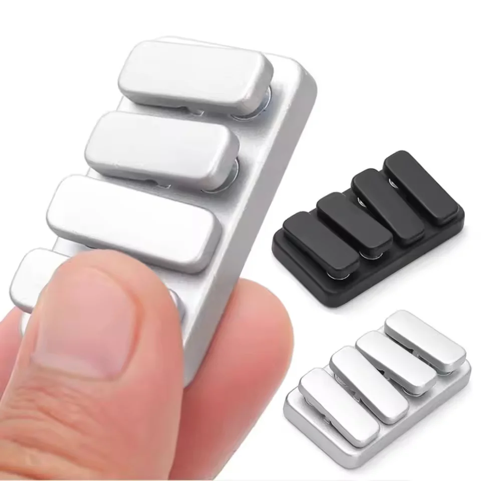 

EDC Piano Keys Magnetic Fidget Slider Rectangle Seesaw Push Card Portable Fingertip Gyro for Adults ADHD Anxiety Office Toy Gift