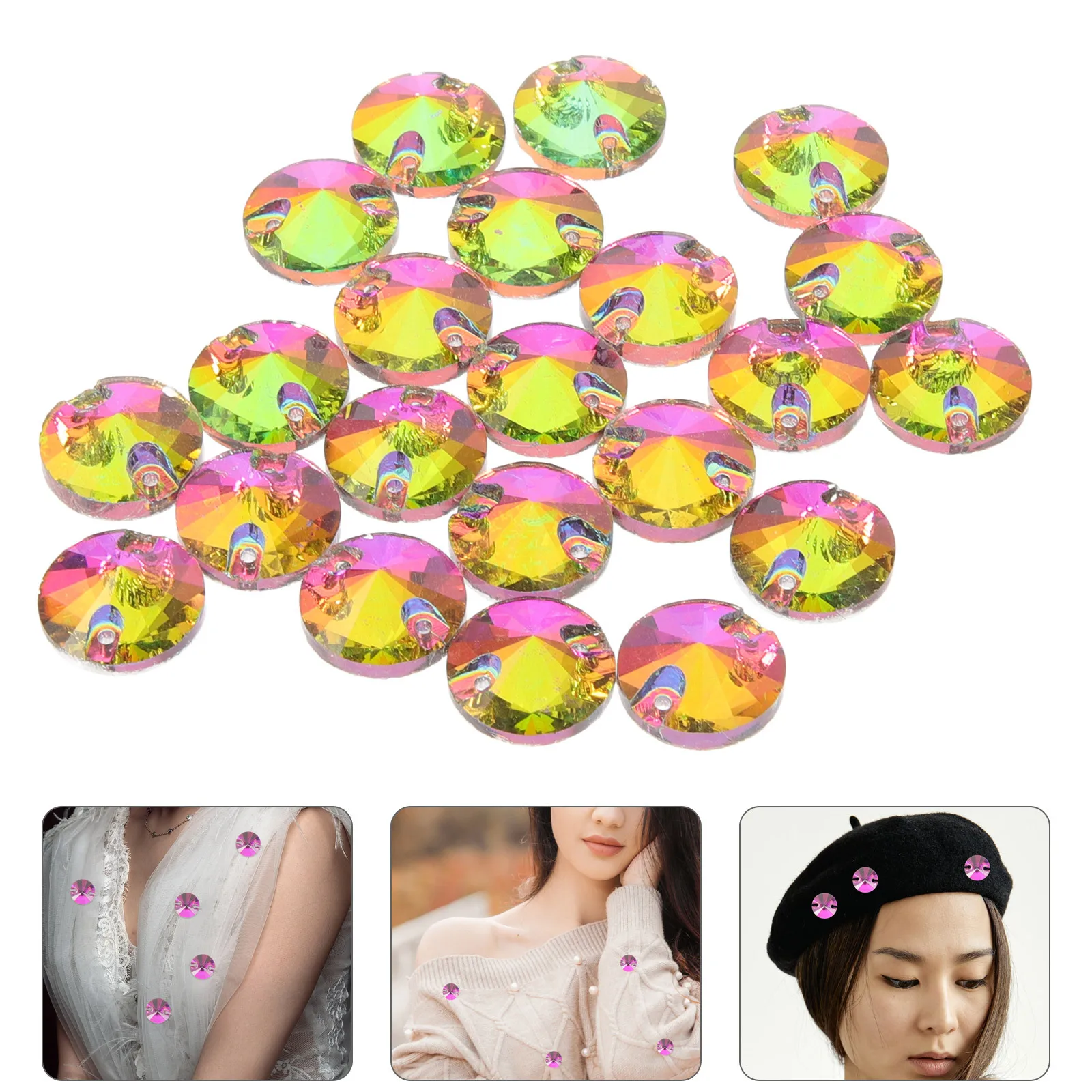 

48pcs Crystal Glass Hand Sewing Rhinestones Glitter Diy Materials For Clothing Luggage Craft Accessories Decorative