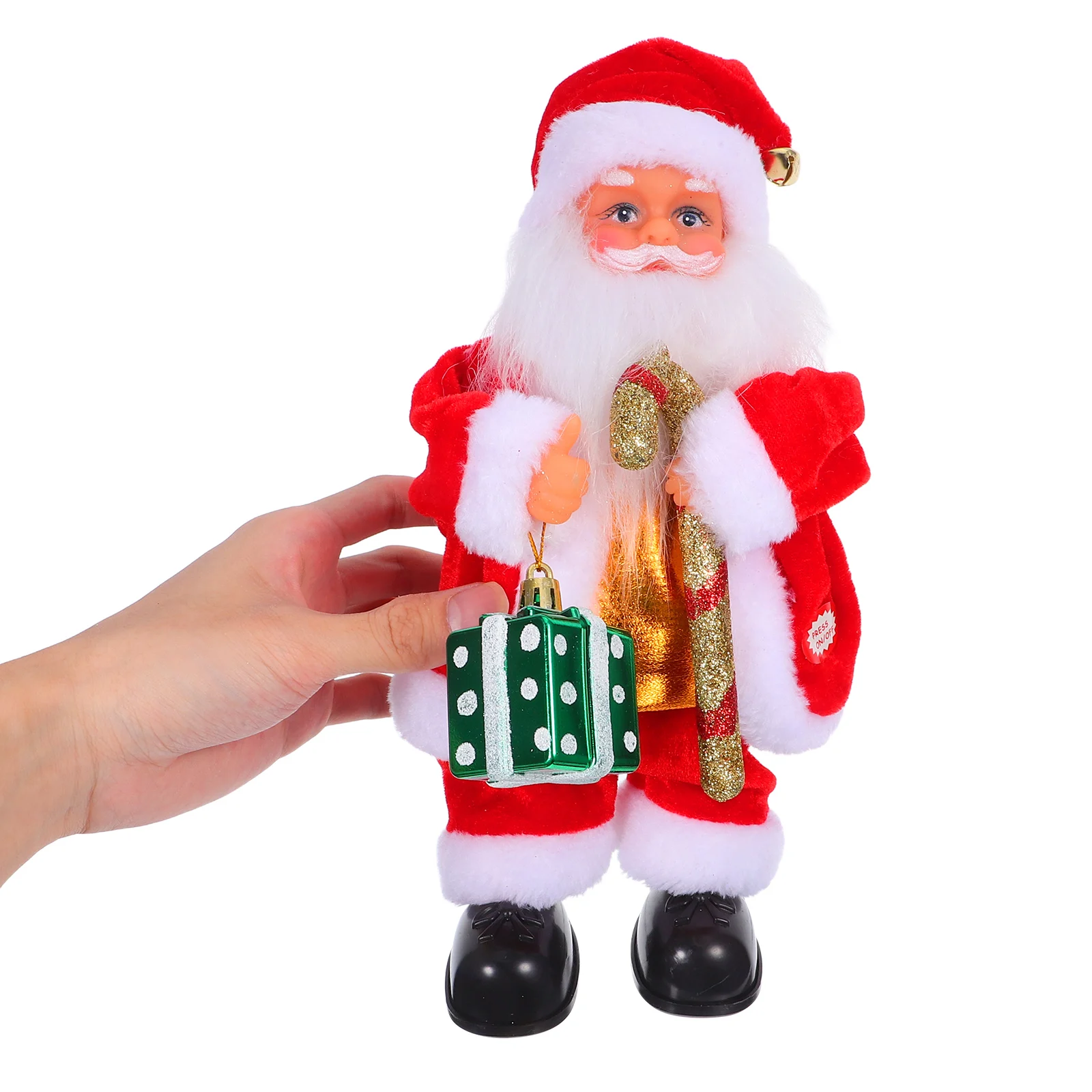 Santa Toy Christmas Party Toys Cartoon Electric Decor Crutch Favors Plastic Decorative Decorations