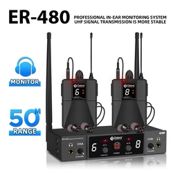 Debra UHF ER-480 In Ear Stage Monitor Wireless System Dual Frequency With Multiple Transmitter For Small Concerts Stage Performa