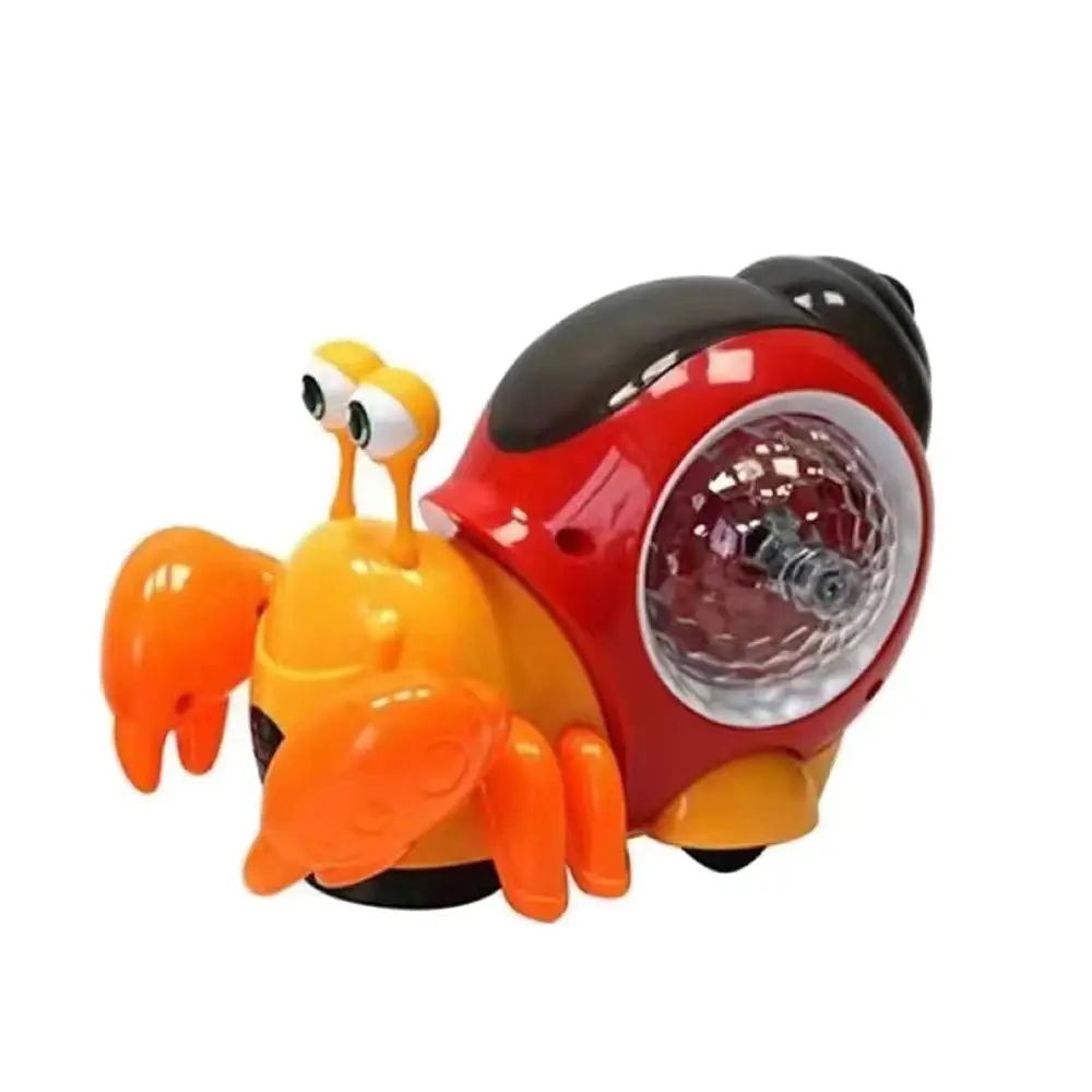 Caracol criativo bebê rastejando caranguejo brinquedo interativo iluminar brinquedo de luz musical musical tempo da barriga brinquedo educativo precoce