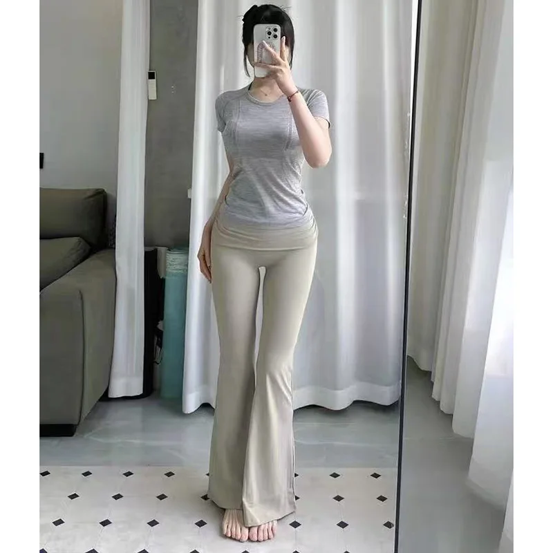 

Women's Yoga Outfit Quick Drying Breathable High Elasticity Sports Short Sleeve Pilates Fitness T-Shirt 2025 New Collection