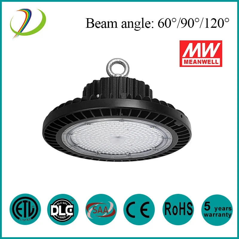 UFO LED High Bay Light, Canopy Luminaire, Lâmpada Industrial, Armazém e Iluminação Comercial, Super Brilho, 100W, 150W, 200W