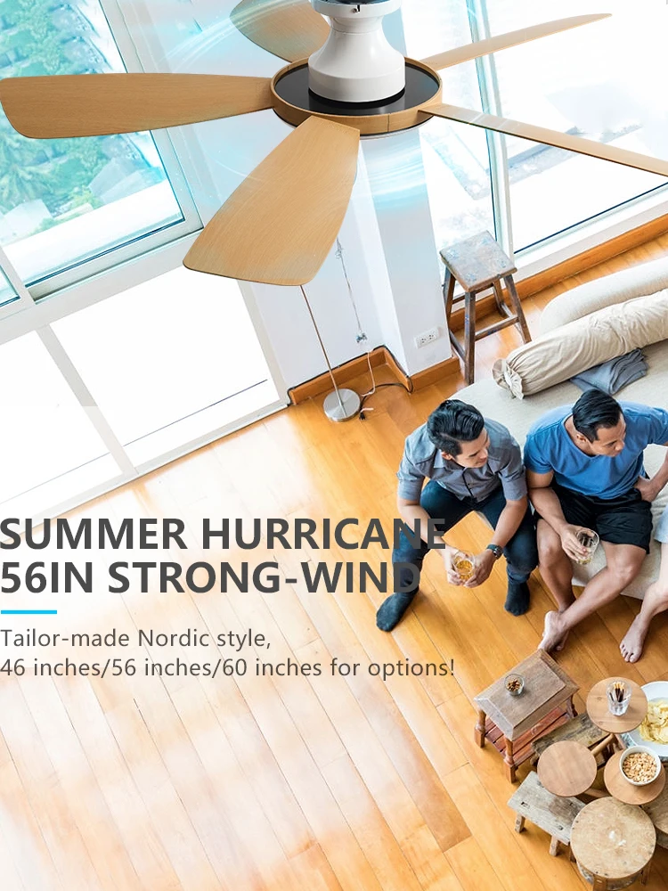 46/56 Inch Suction top Ceiling Fan lamp The bedroom Restaurant Modern Simplicity Lamp fan One DC Remote control Low Floor Fan L
