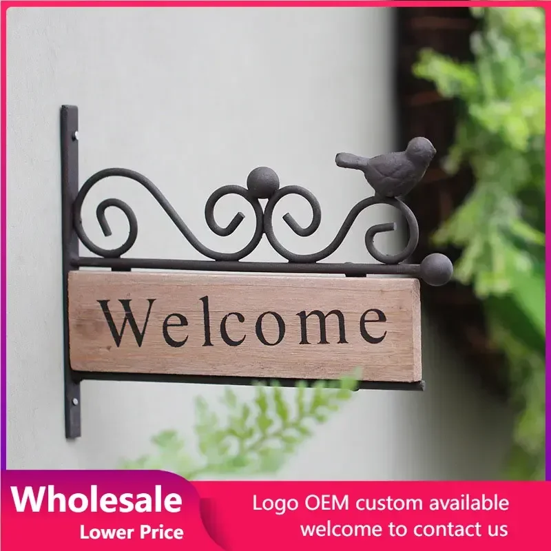 

Doorplate Welcome Home Decor Retro Hanging Ornament Wooden Signs Door Decoration Aesthetic Outdoor Nursery Decor