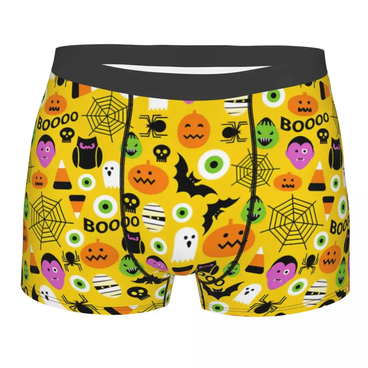 

Custom Halloween Pumpkins Ghosts Skulls Pattern Underwear Male Sexy Printed Boxer Shorts Panties Briefs Breathable Underpants