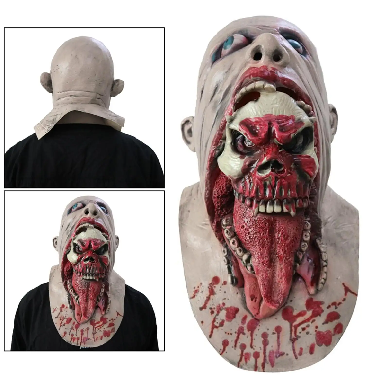 

Маска для лица ZOMBIE LATEX SCARY Костюм HALLOWEEN HORROR Необычное платье АКСЕССУАРЫ