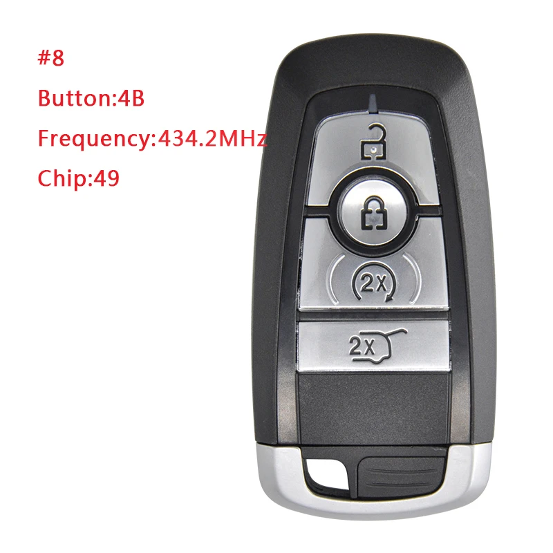 

TXK018087 Aftermarket для Ford 4 Button 434,2 MHz Smart Remote Car Key 49 Chip PN JL1T-15K601-EC