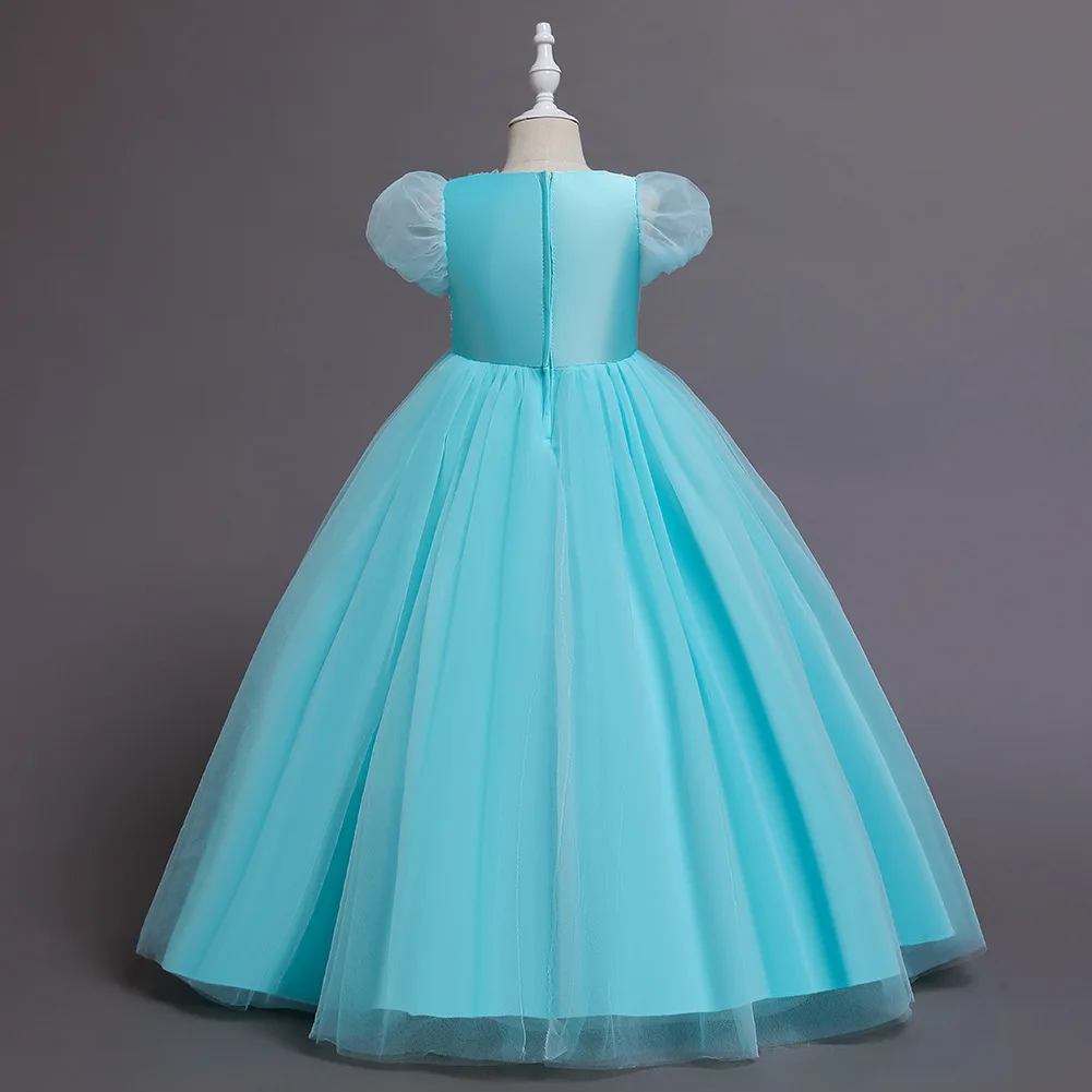 Vestido de fiesta de tul con lentejuelas rosas para niña, vestido de princesa para boda, lila, vestido de Ceremonia de Navidad para niños de 4 a 14 años, vestido de cumpleaños azul