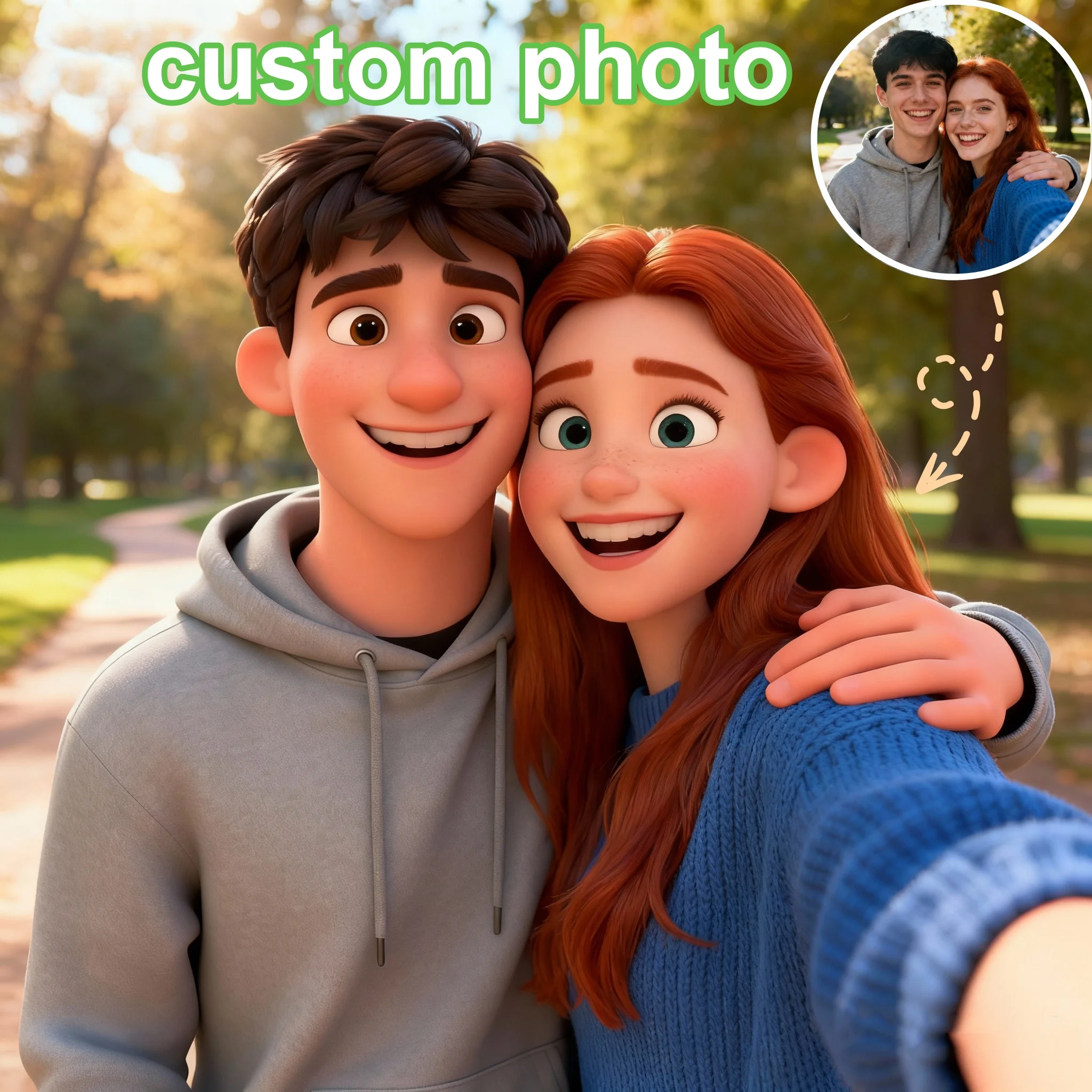 Custom Cartoon-Style Character and Animal Portrait Posters High-Quality Canvas Printing Personalized Home Decor Holiday Gifts