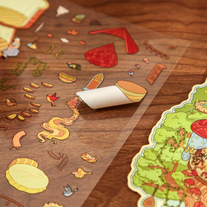 ملصقات منزلية ثلاثية الأبعاد يمكنك صنعها بنفسك، مشهد ملصقات DIY ممتع يجعل منزلًا حكايةك الخيالية، ملصقات مشهد كرتونية لطيفة ثلاثية الأبعاد لتخفيف التوتر للبالغين #3