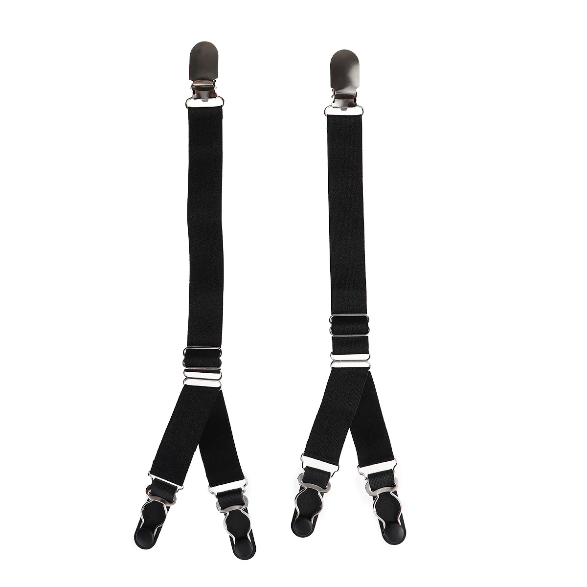 1 Pair of Women Girl Adjustable Nylon Sock Tights Holder (Black)