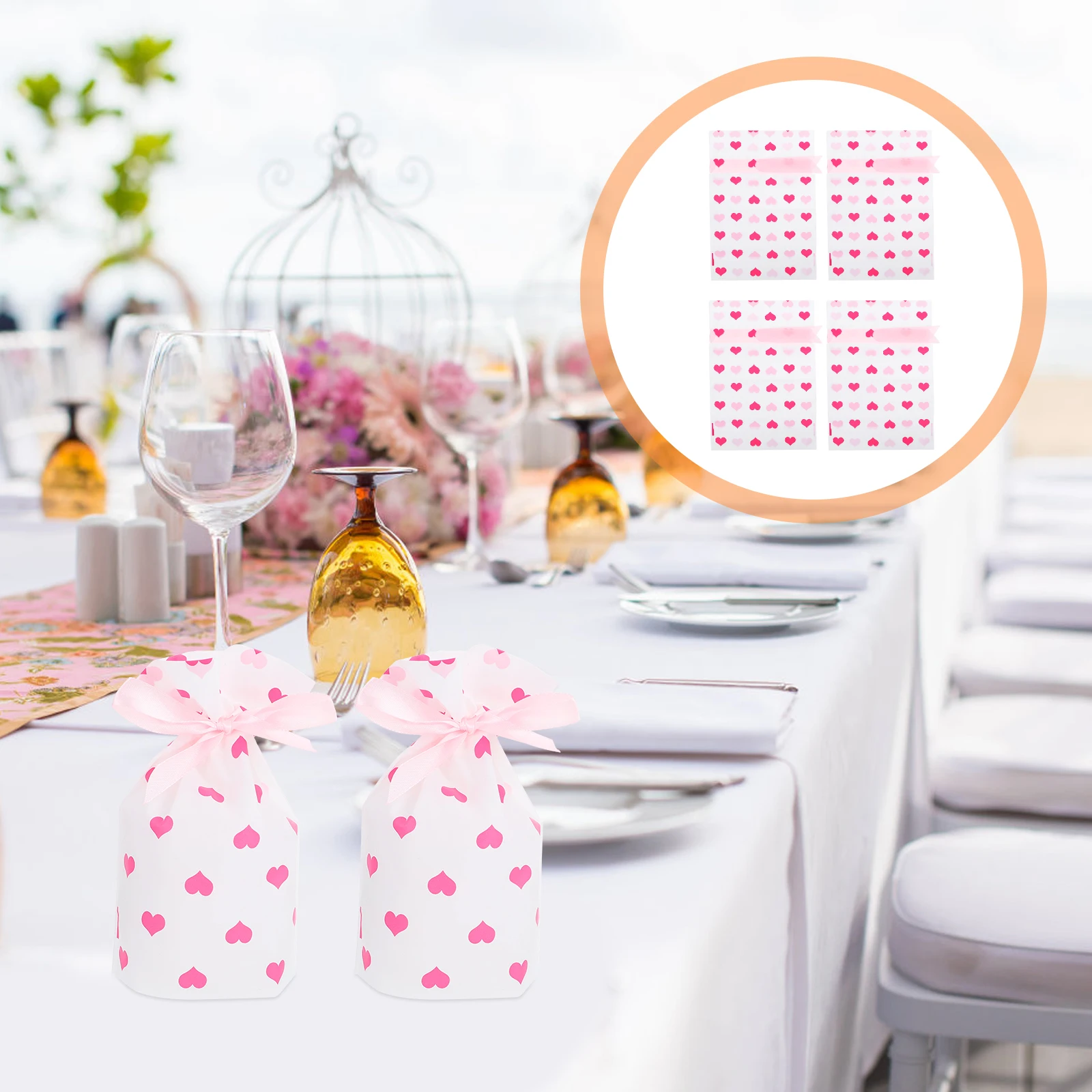 

50pcs EVA Heart Print C y Bags Drawstring Wedding Party Gifts Storage Pouch C ies Chocolates Tea Leaves Gift Boxes