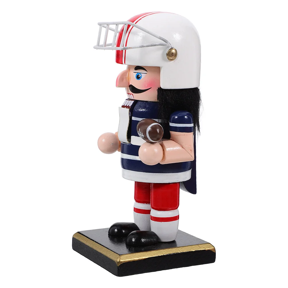 

Rugby Wooden Nutcracker Decor Sports Theme Desktop Living Room Holiday Party Decoration Gift For Fans Table Ornament Home