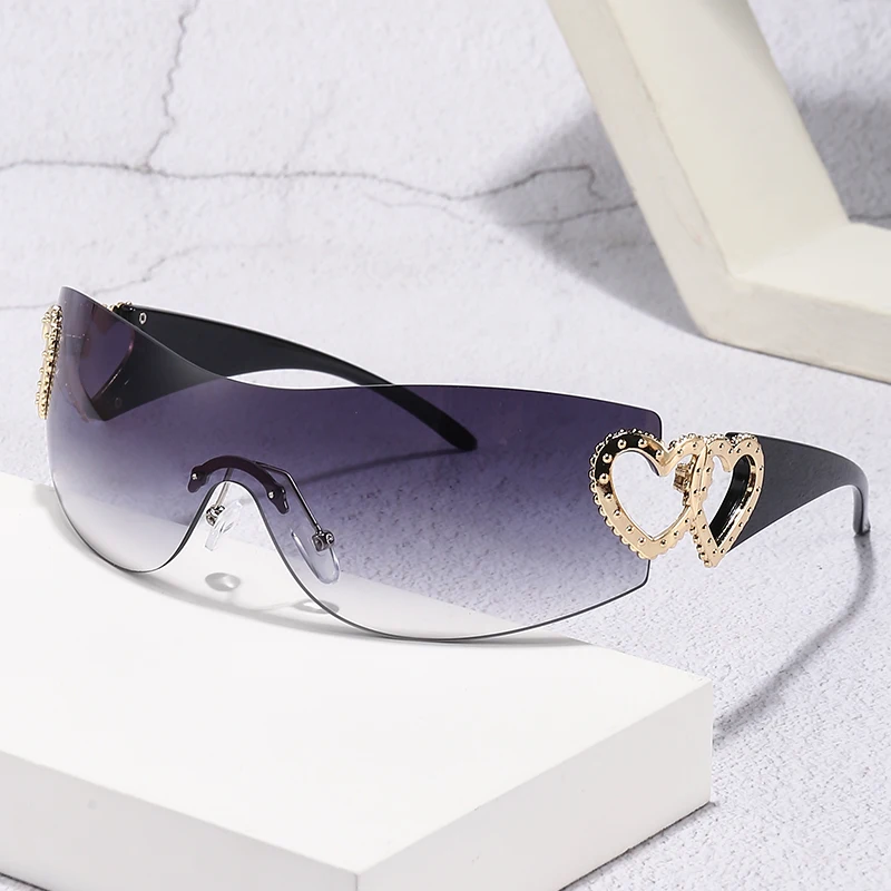 1/2PCS New Love Accessories One-Piece Sunglasses Y2K Internet Celebrity Ins One-Piece Sunglasses 3541
