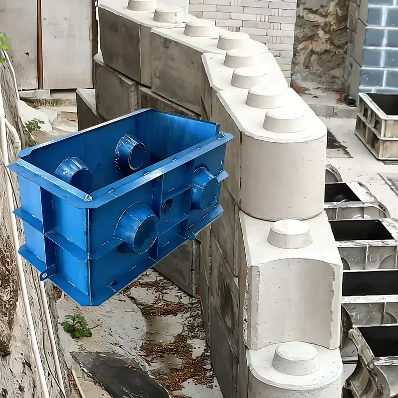 Cement LEGO building block mould, custom sized heavy duty steel for dry stacked retaining wall construction
