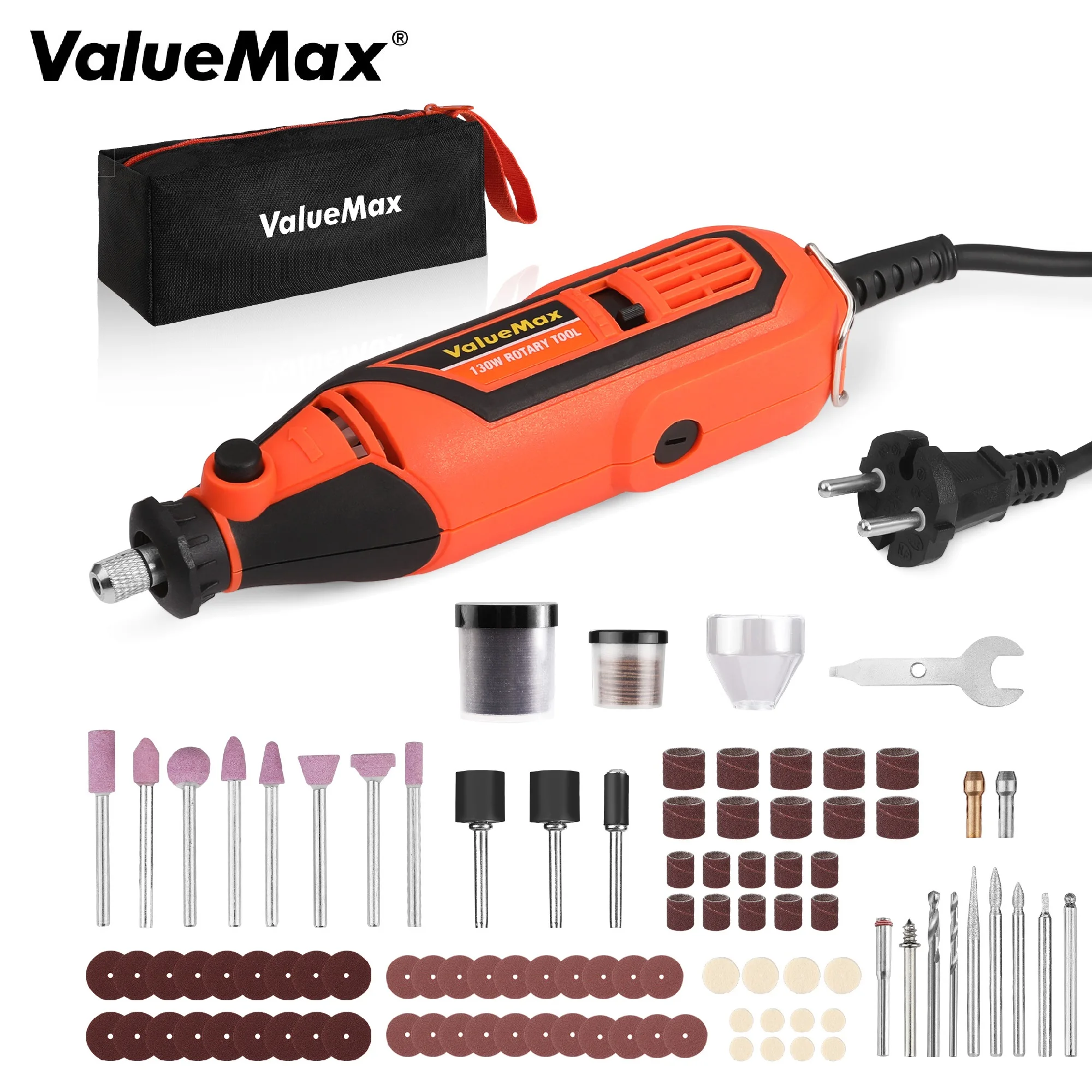 ValueMax 130W Rotary Tool With 5-speed Mini Electric Drill Grinder Machine Engraver Pen Polishing Tools & 120 Accessories