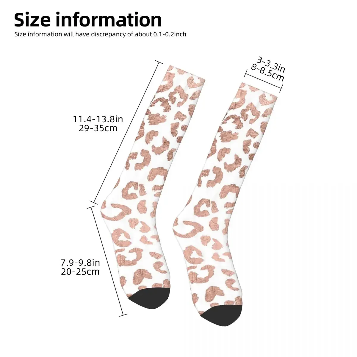 Luxurious Hand Drawn Rose Gold Leopard Print Socks Sweat Absorbing Stockings All Season Long Socks Man Woman Birthday Present