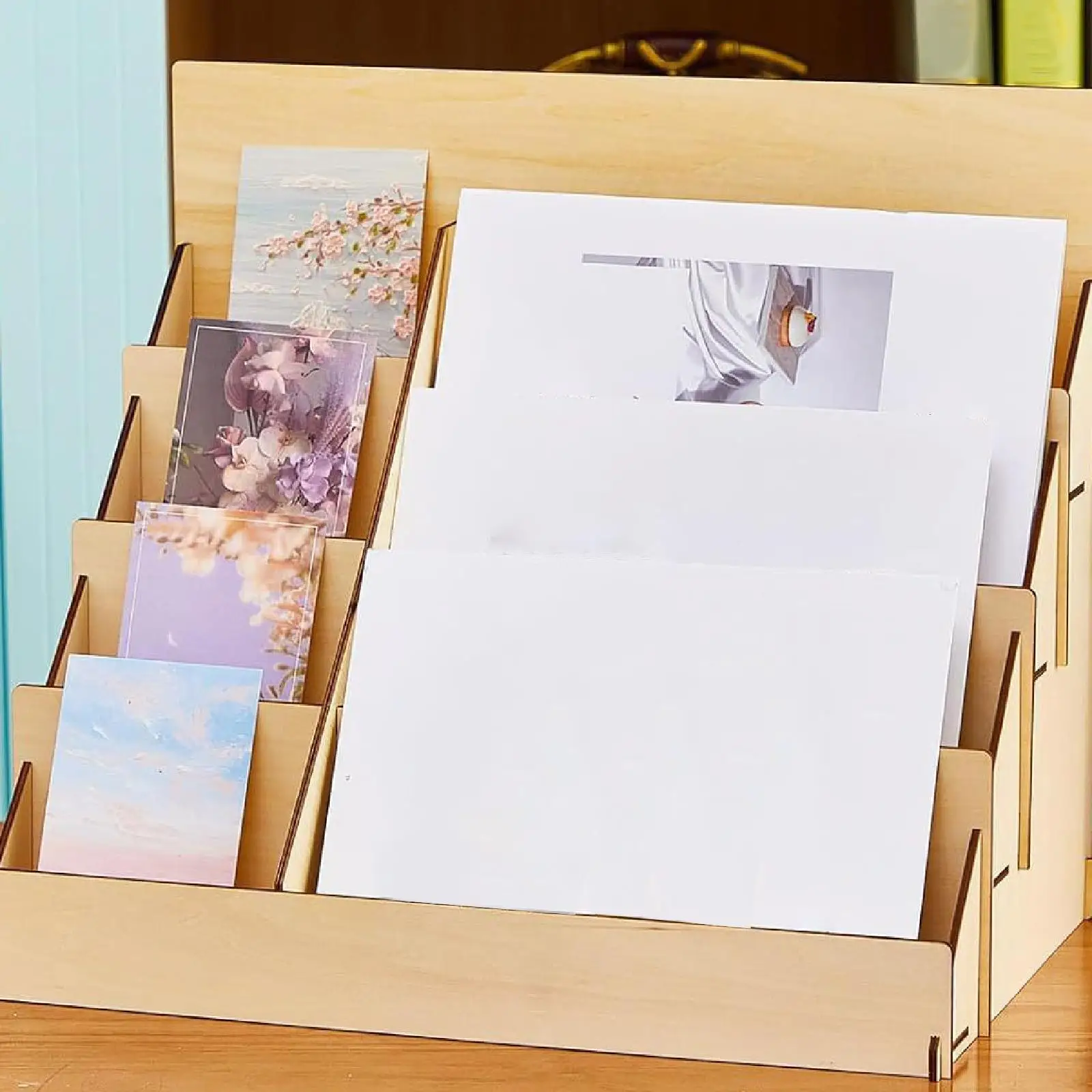 Greeting Card Display Stand 4 Tier Sports Cards Stand for Sticker Retail