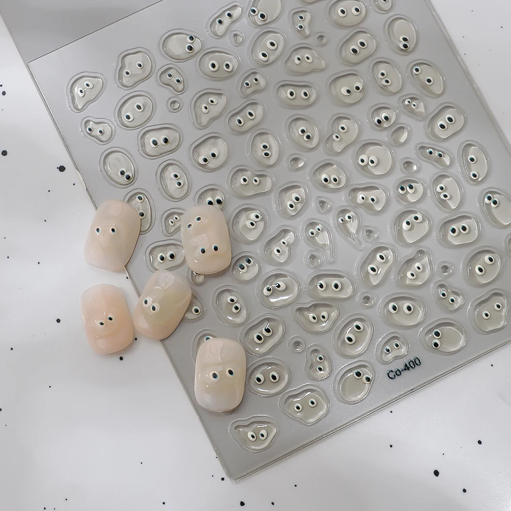 Autocollant pour ongles, gouttelette d'eau, petit œil, Super mignon, Texture gelée, autocollant pour ongles d'étudiant, jouet pour enfants, 1 pièce