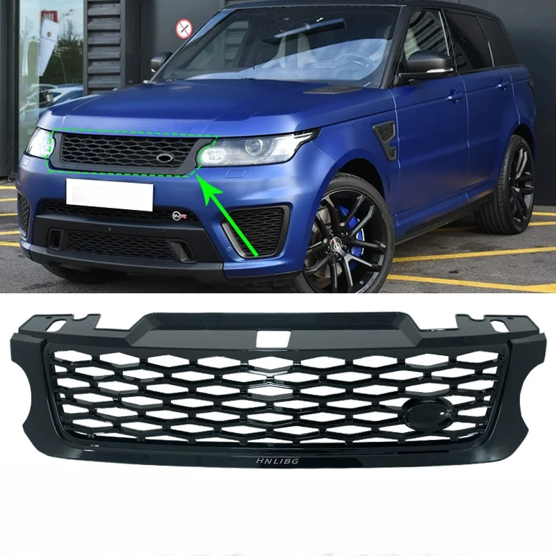 

Suitable For Land Rover Range Rover Sport 2014 - 2022 (l494) Svr Front Grille In All Black Racing Grills Car Accessories