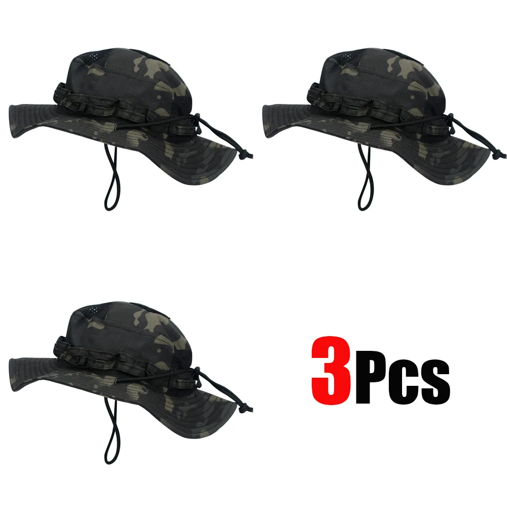 1 Stück/3 Stück Camo Boonie Hut Sonnenschutz Atmungsaktiver Fischerhut Herren Outdoor Wandern Jagd Angeln Winddichter Fischerhut