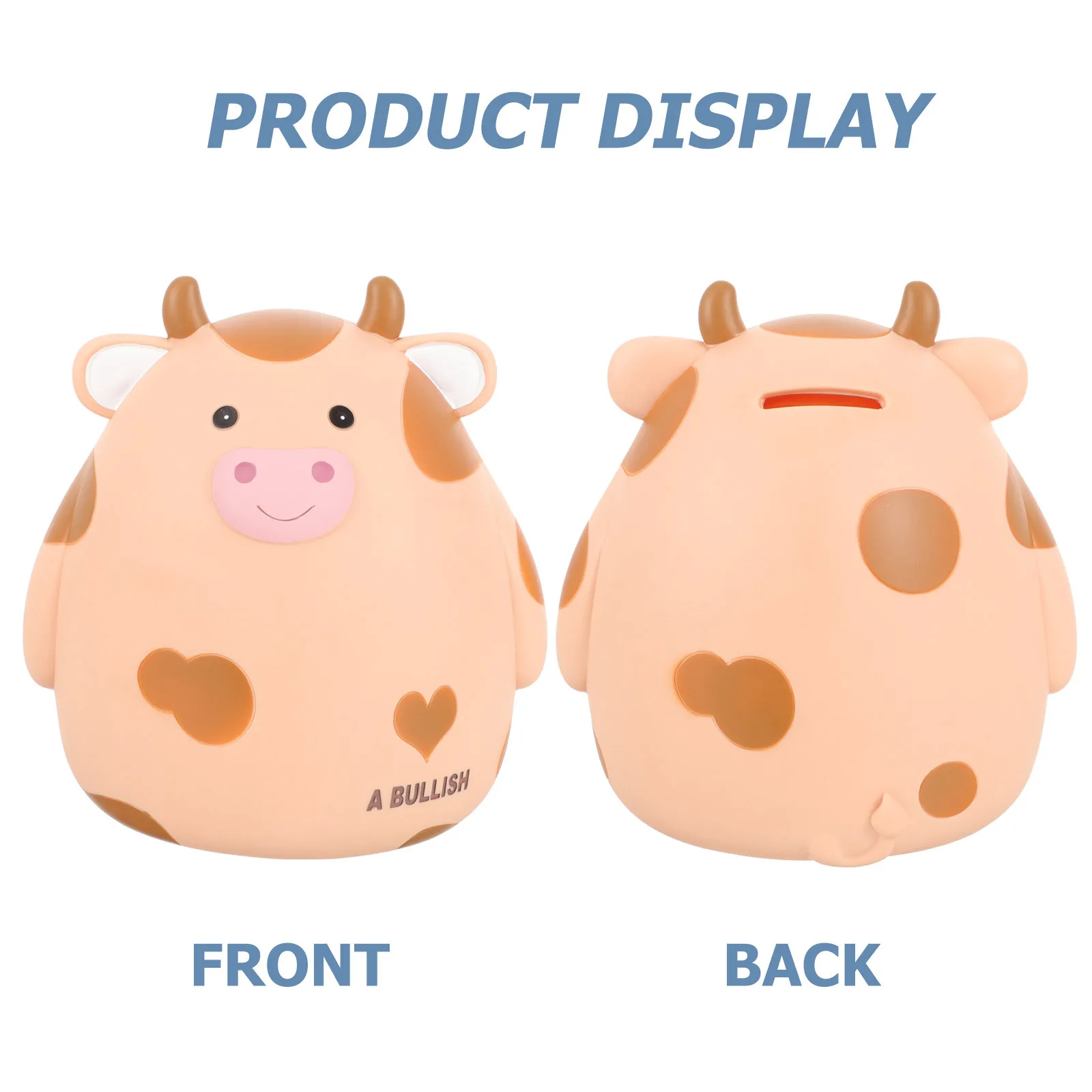 Urocza skarbonka w kształcie krowy, kompaktowa skarbonka dla dzieci, pojemnik na monety na biurko, kreatywna żywiczna skarbonka w kształcie krowy z kreskówki.