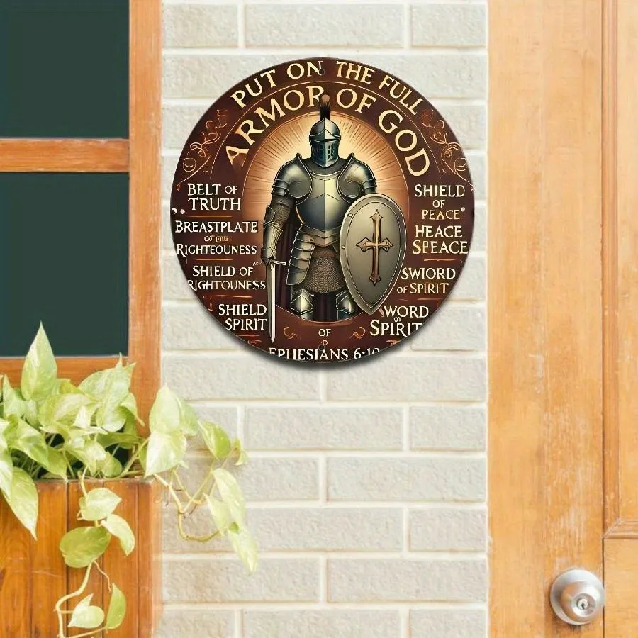 Wear God's Full Armor Vintage Tin Metal Signs Home Decor Wall Garden 8x8