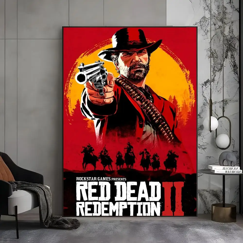 G-Game Red Dead Redemption 2 ملصق عالي الدقة ذاتي اللصق مقاوم للماء مثالي للمنزل والمكتب وغرفة النوم هدية رائعة #5