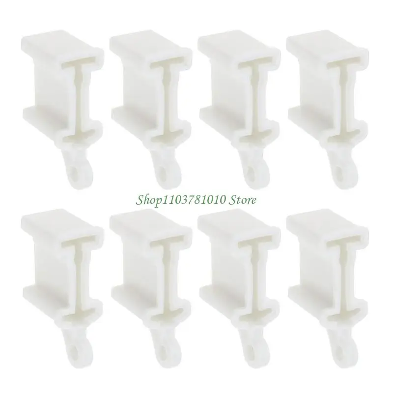U55D 8Pcs Flexible Bendable Curtain Track End Stops Curved Siding Ceiling Wall Mount Curtain Ends Cap Easy to Install