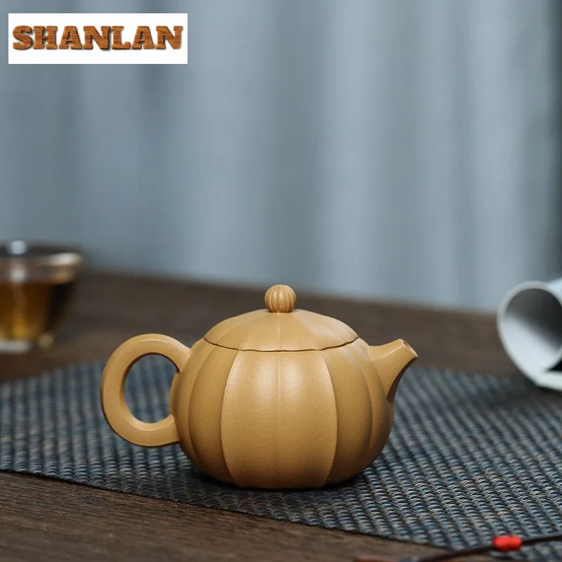 250ml Handmade Yixing Purple Clay Teapots Handmade Flower Petal Pot Raw Ore Section Mud Kettle With Infuser Chinese Zisha Teaset