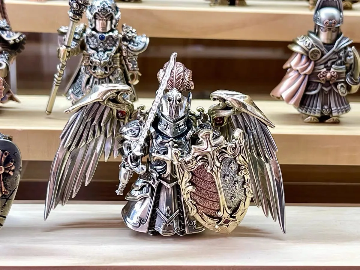 Crociate europee Ordine dei cavalieri Moc Cavalieri Templari Delicati mattoni magnetici in metallo Giocattoli Materiale in rame Figura Giocattoli Regali