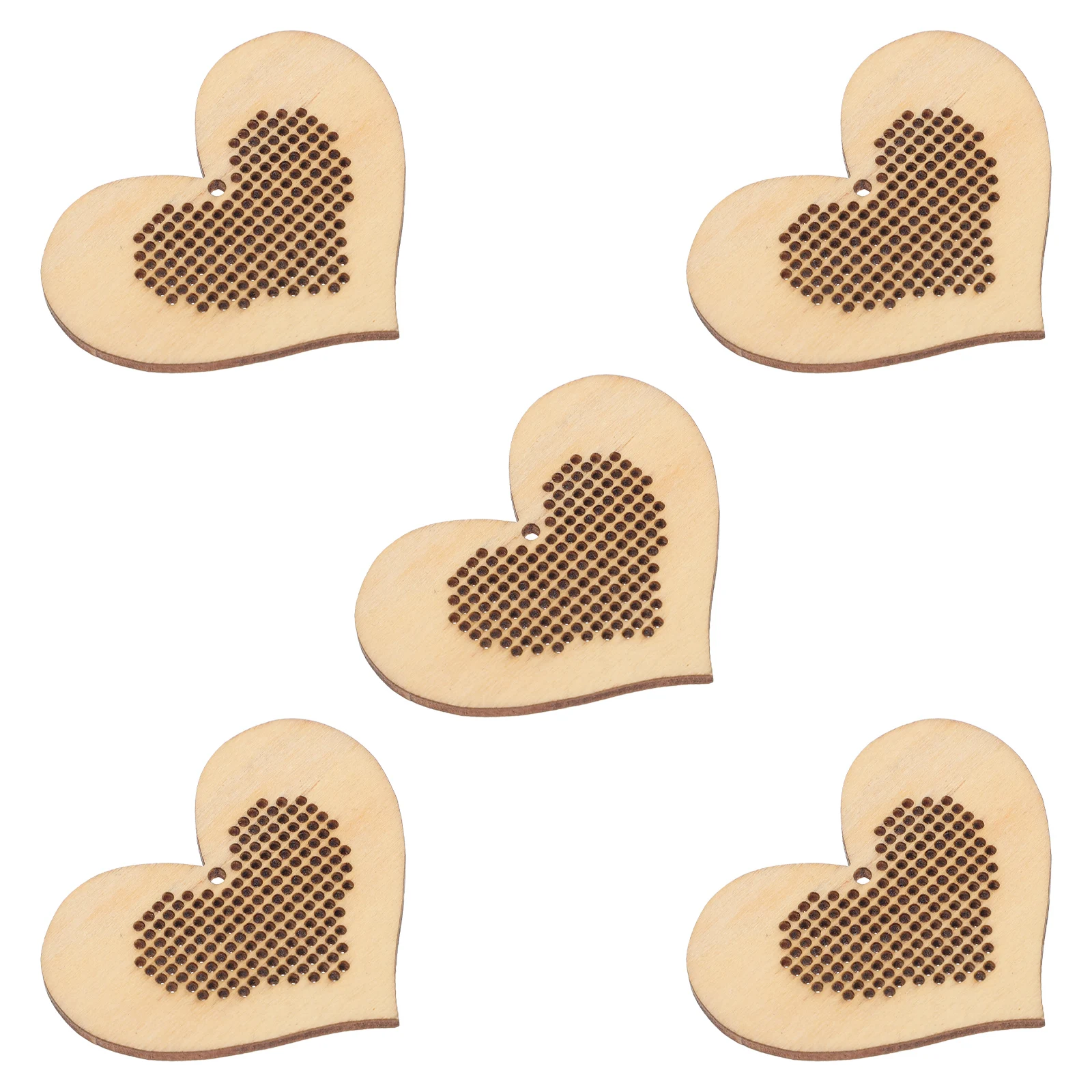 

5 Pcs Mini Cross Stitch Wood Chips - Board for Embroidery Kit Beginners Christmas Wooden Slices Painting Pendant