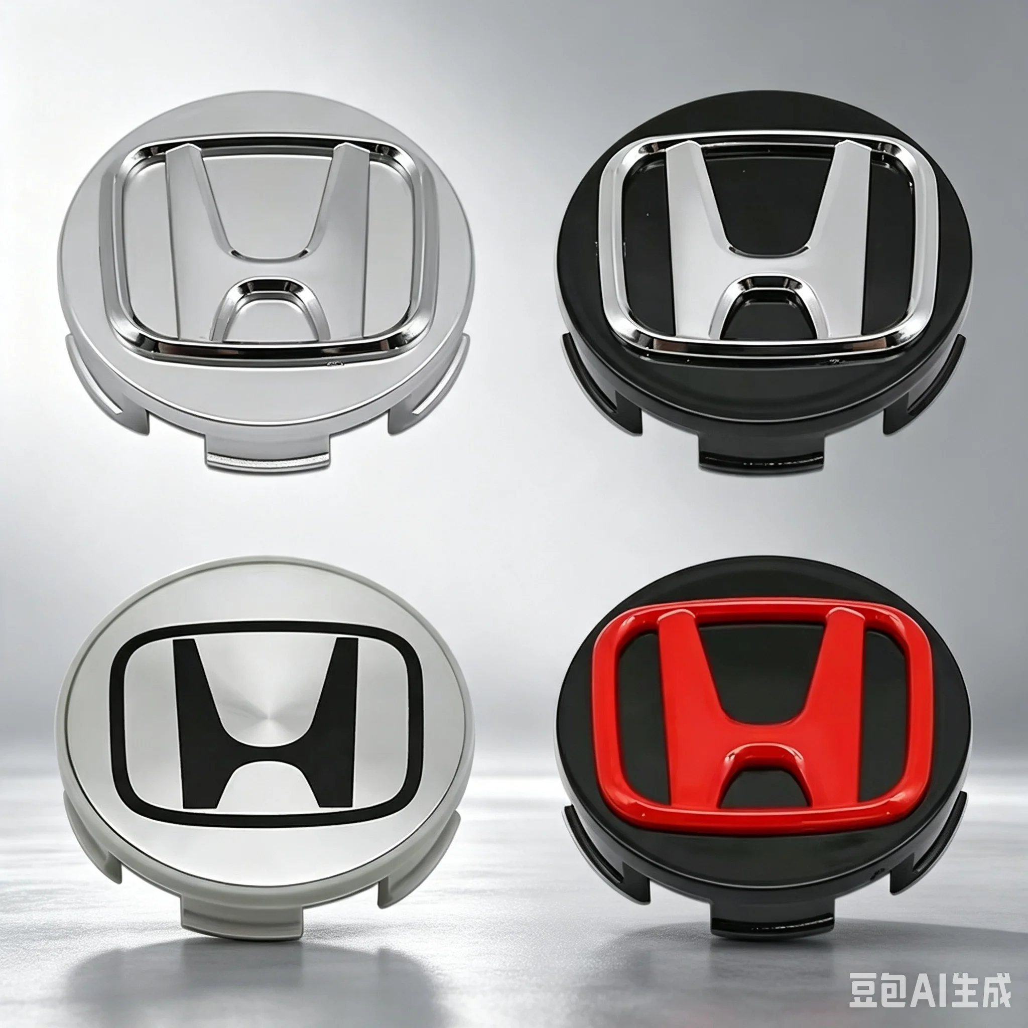 Lot de 4 enjoliveurs de moyeu de roue de voiture 69mm/58mm avec logo pour Honda Civic Accord Fit CRV Jazz Odyssey Insight Legend HRV